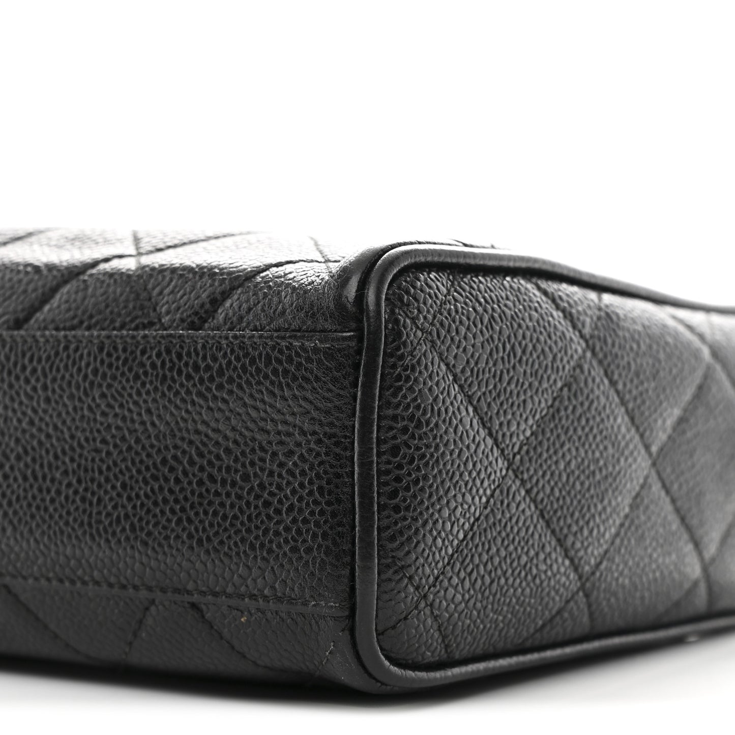 Caviar Quilted Camera Case Black