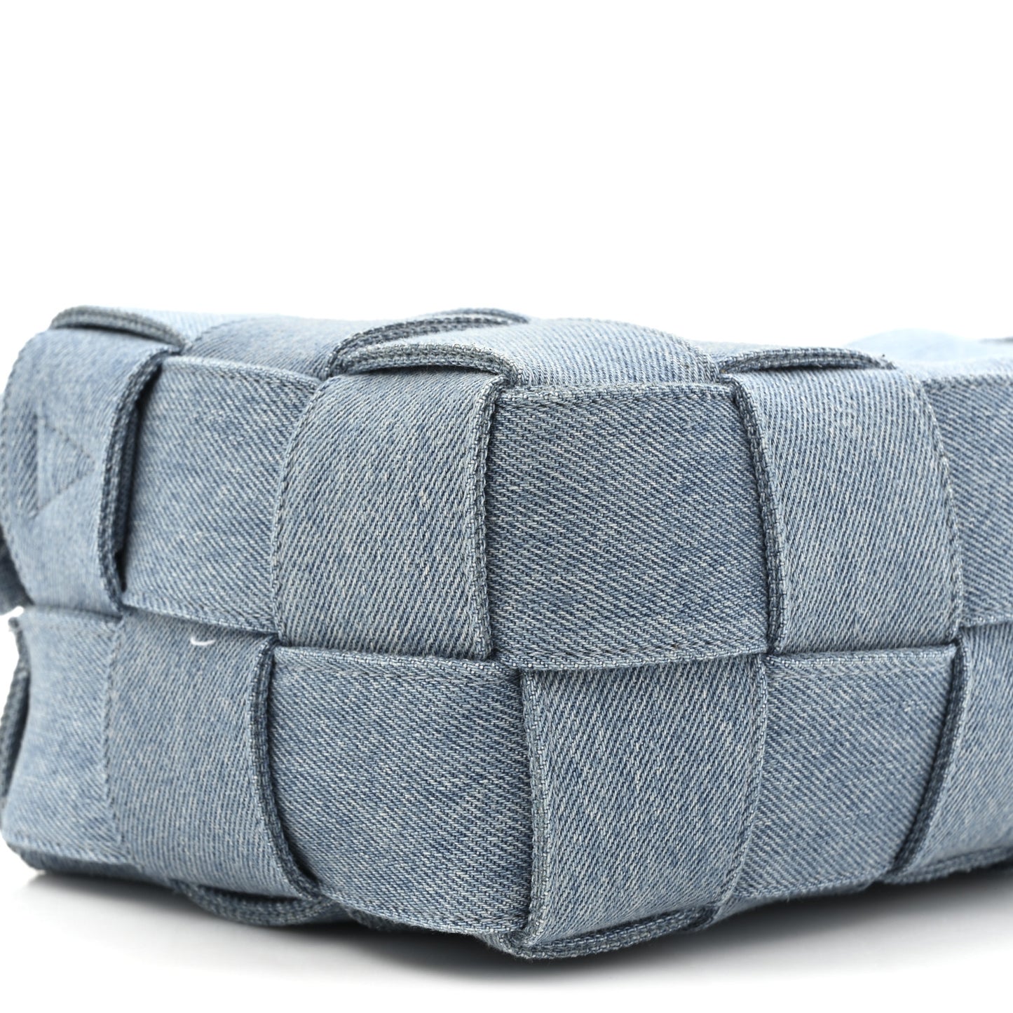 Denim Maxi Intrecciato Brick Cassette Bag Indigo Washed