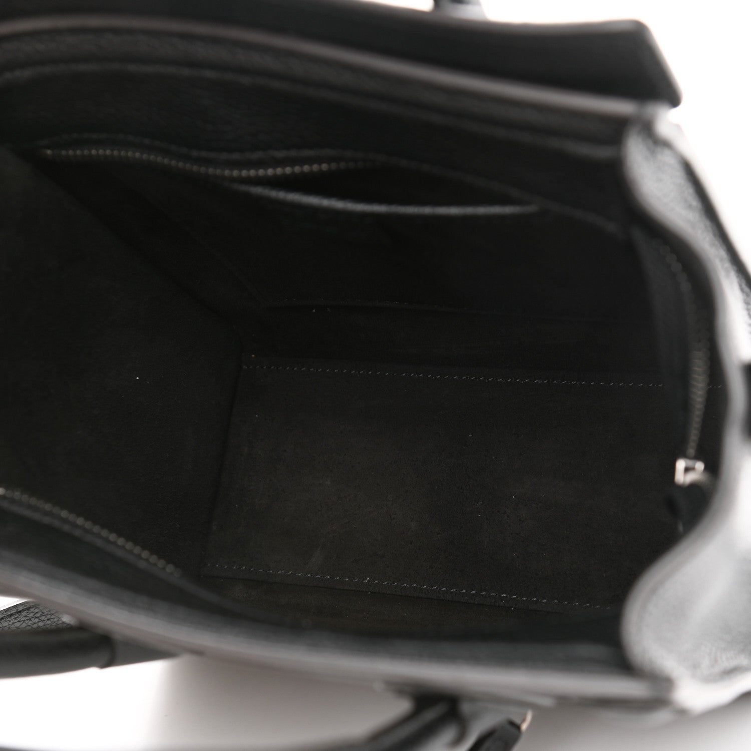 Celine Drummed Calfskin Nano Luggage Black 5 of 10