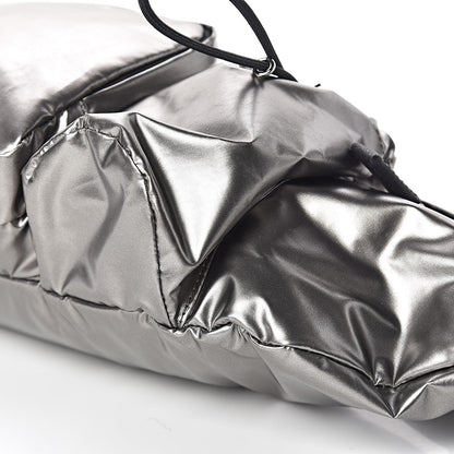 Prada Metallic Tessuto Nylon Metal Triple Pocket Belt Bag Ferro 9 of 9