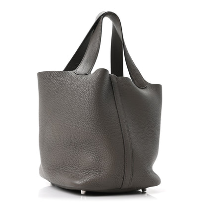 Hermes Taurillon Clemence Picotin Lock 22 MM Gris Asphalte 3 of 10