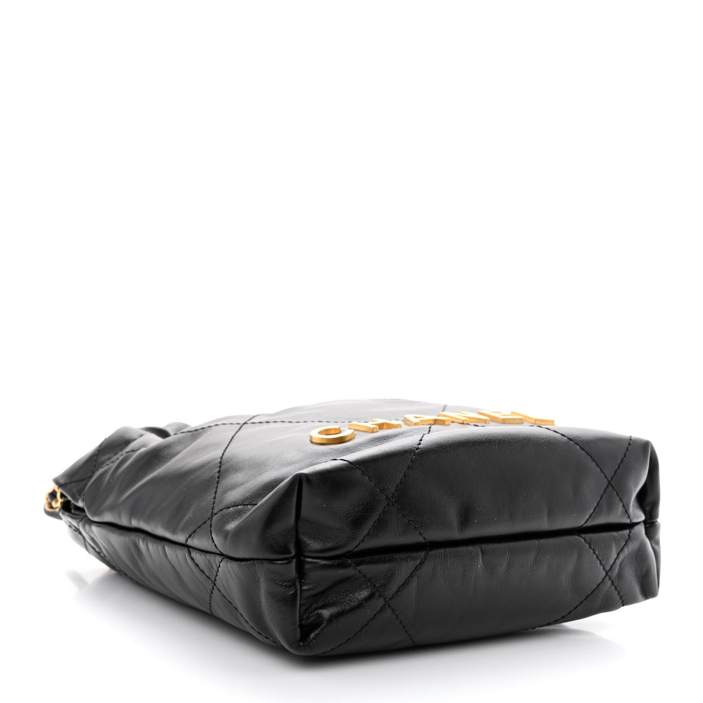 Shiny Calfskin Quilted Mini Chanel 22 Black