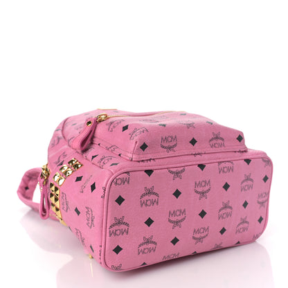 MCM Visetos Small Side Stud Stark Backpack Pink 4 of 8