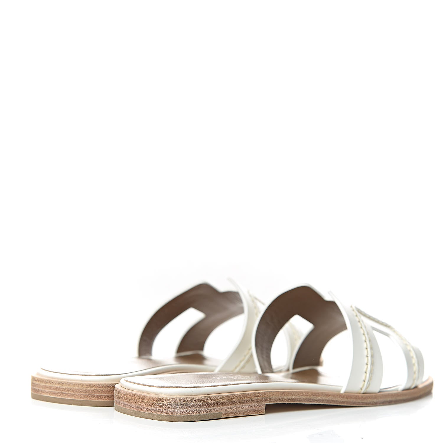 Hermes Calfskin Pique Oran Sandals 36 White 4 of 14