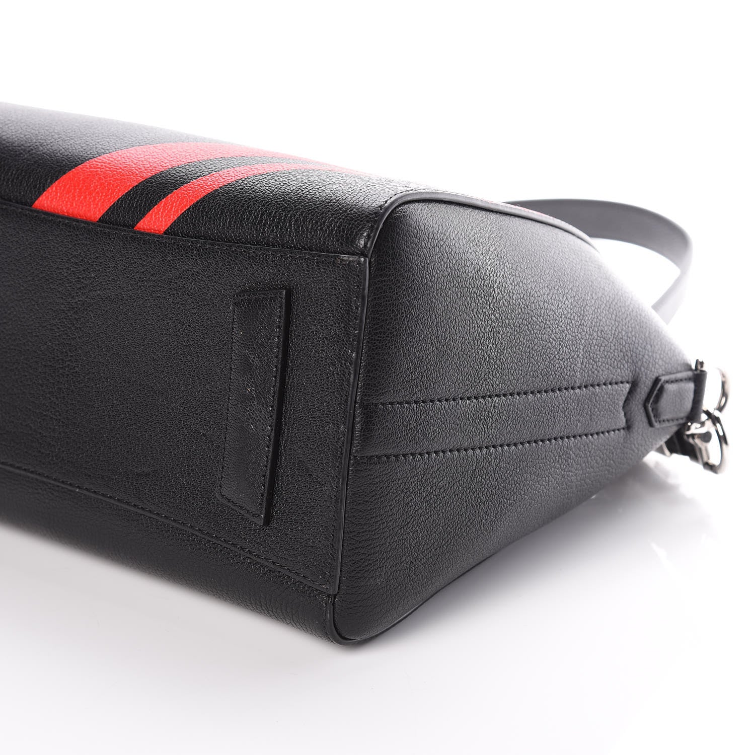 Givenchy Sugar Goatskin Striped Small Antigona Black Red 10 of 10