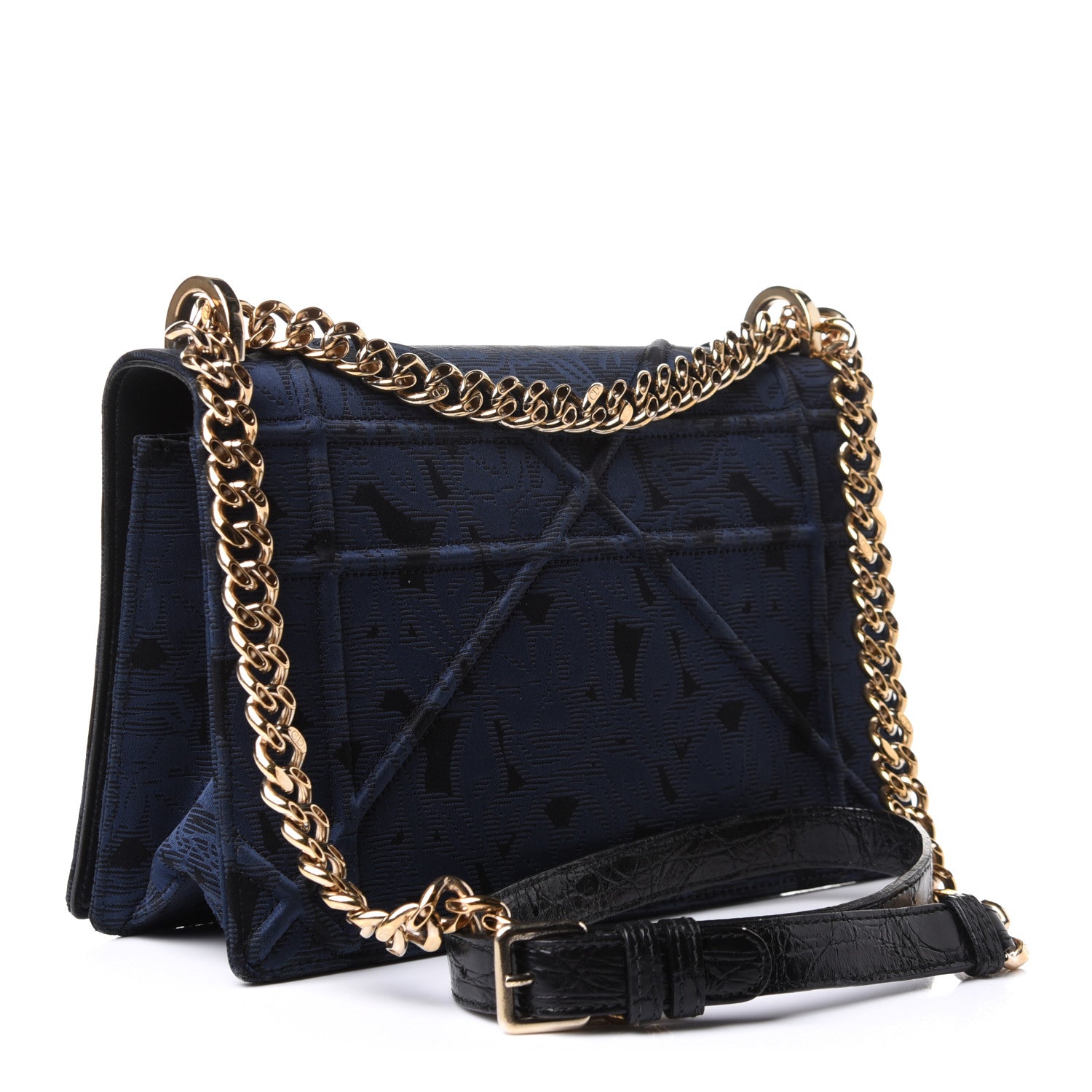 Christian Dior Jacquard Floral Medium Diorama Flap Bag Blue 3 of 12