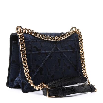 Christian Dior Jacquard Floral Medium Diorama Flap Bag Blue 3 of 12
