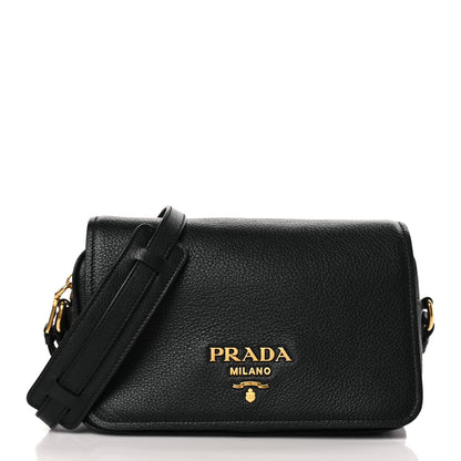 Prada Vitello Phenix Crossbody Bag Black 1 of 8