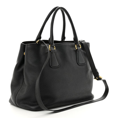 Prada Vitello Daino Tote Black 3 of 12