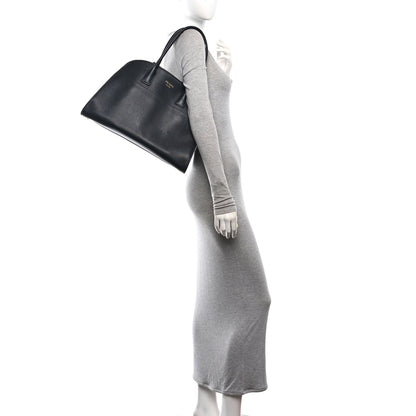 Prada Soft Grain Calfskin Large Tote Bag Black 2 of 10