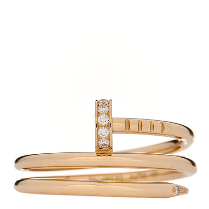 Cartier 18K Yellow Gold Diamond Double Juste Un Clou Ring 54 6.75 1 of 5
