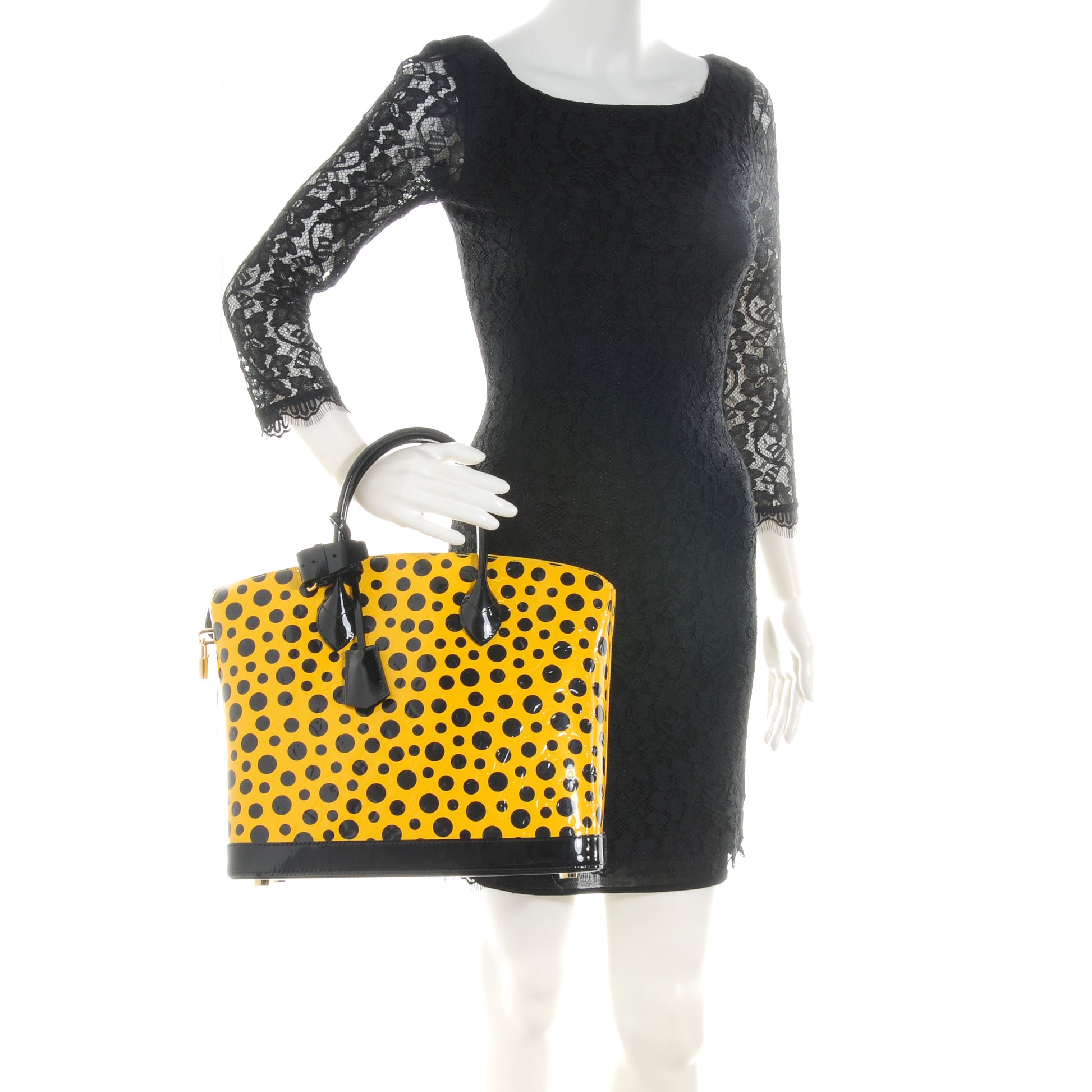 Louis Vuitton Vernis Kusama Infinity Dots Lockit MM Yellow 2 of 7