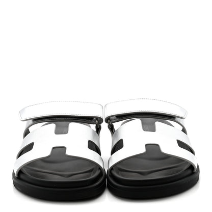 Hermes Metallic Goatskin Womens Chypre Sandals 36 Argent 3 of 9