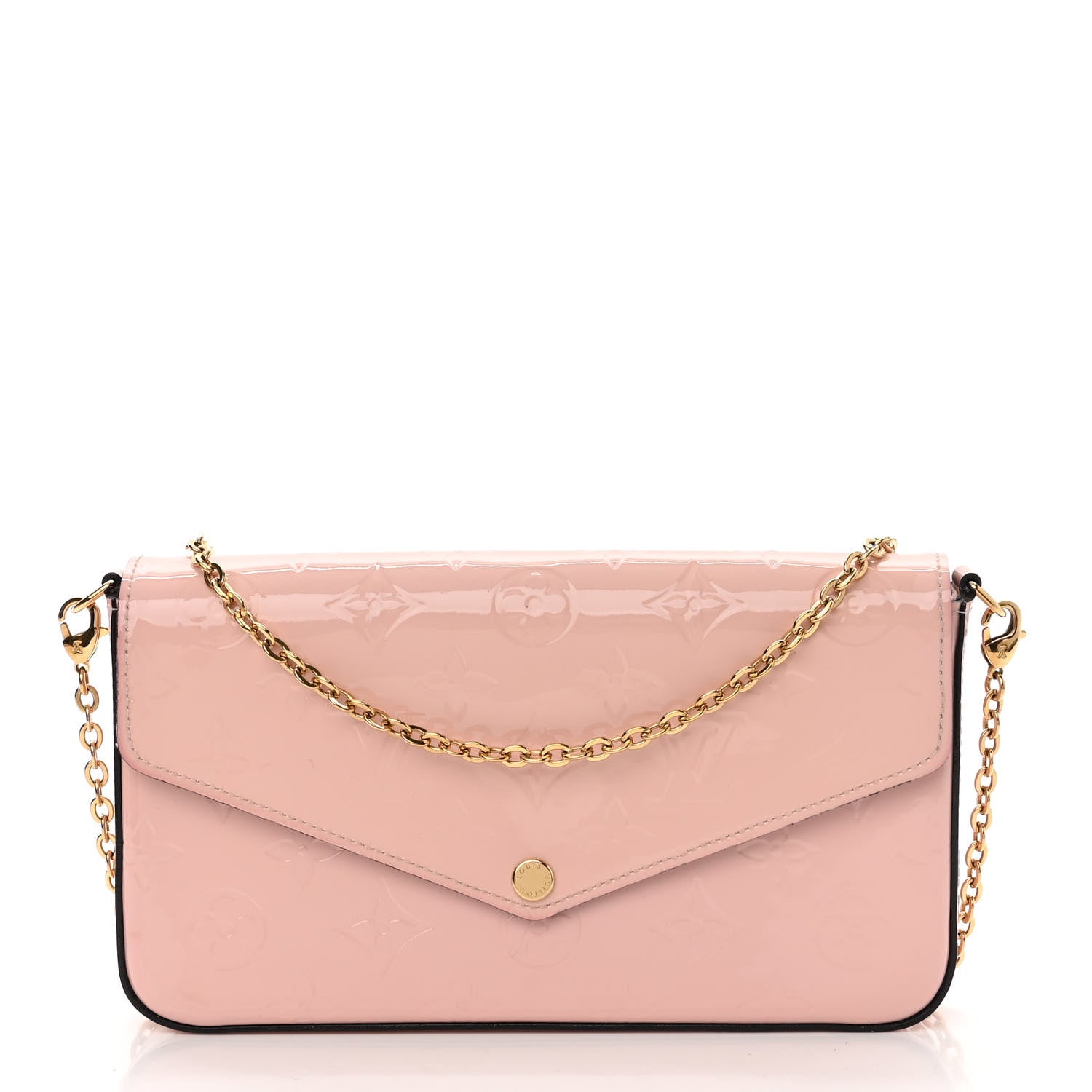 Louis Vuitton Vernis Felicie Chain Wallet Rose Ballerine 3 of 11