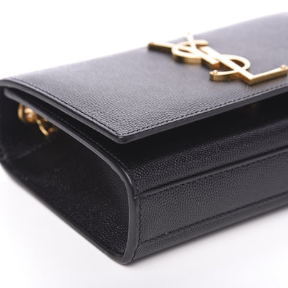 Saint Laurent Grain De Poudre Small Monogram Kate Satchel Black 6 of 8