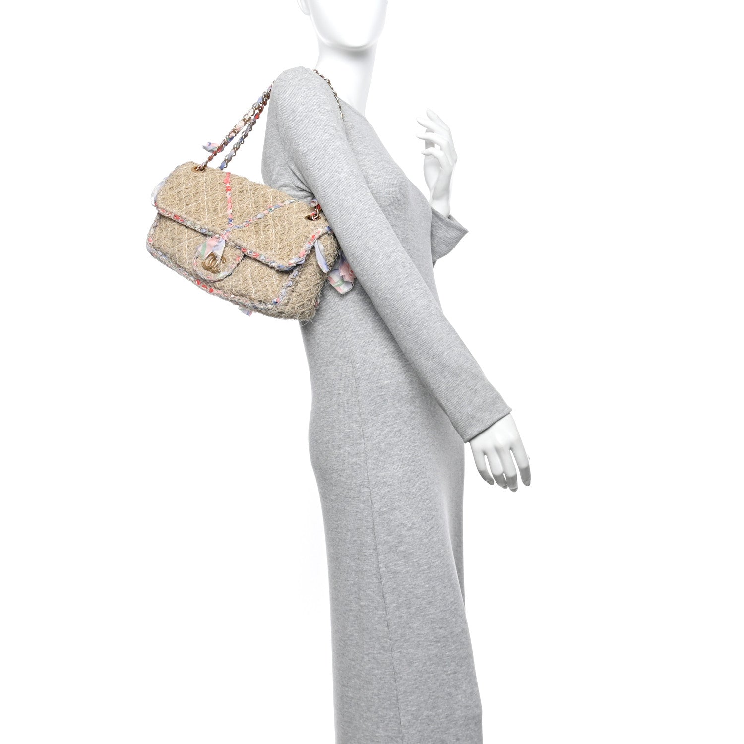 Chanel Raffia Woven CC Country Flap shoulder bag Natural 2 of 12