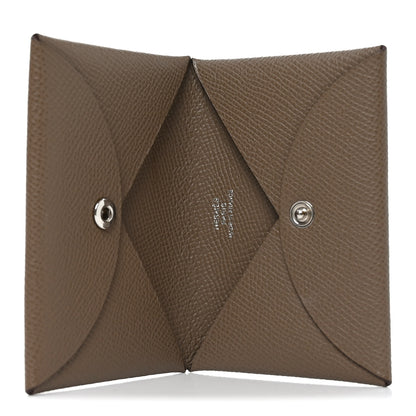 Hermes Epsom Calvi Card Case Etoupe 5 of 8