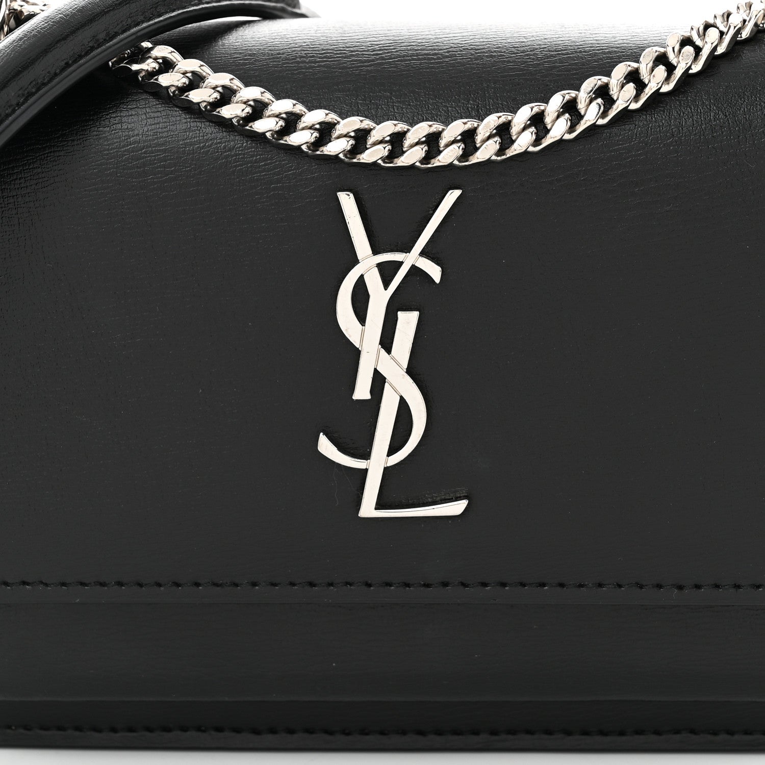 Saint Laurent Calfskin Monogram Sunset Chain Wallet 7 of 9