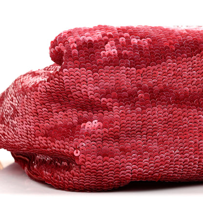 Fendi Sequin Lizard Enamel Baguette Red 9 of 14