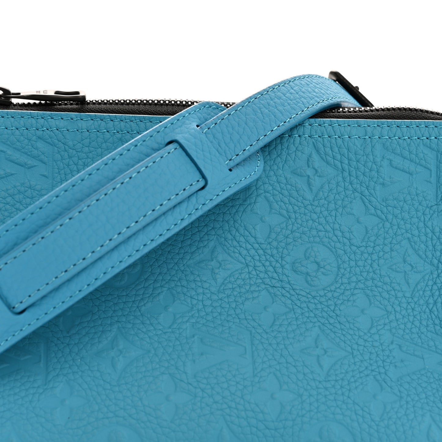 Taurillon Monogram Triangle Messenger Turquoise