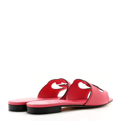 Gucci Cosmos Softy Calfskin Interlocking G Cut Out Slide Sandals 37.5 Rhodamine Pink 4 of 9