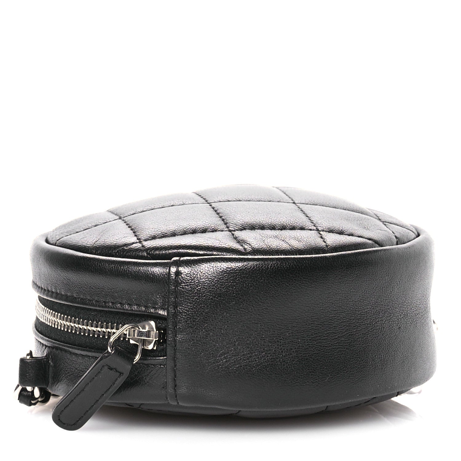 Chanel Lambskin Quilted Round Clutch With Chain Black 4 of 11