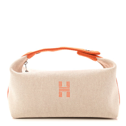 Hermes Canvas Small Bride-A-Brac Pouch Natural Orange 1 of 9