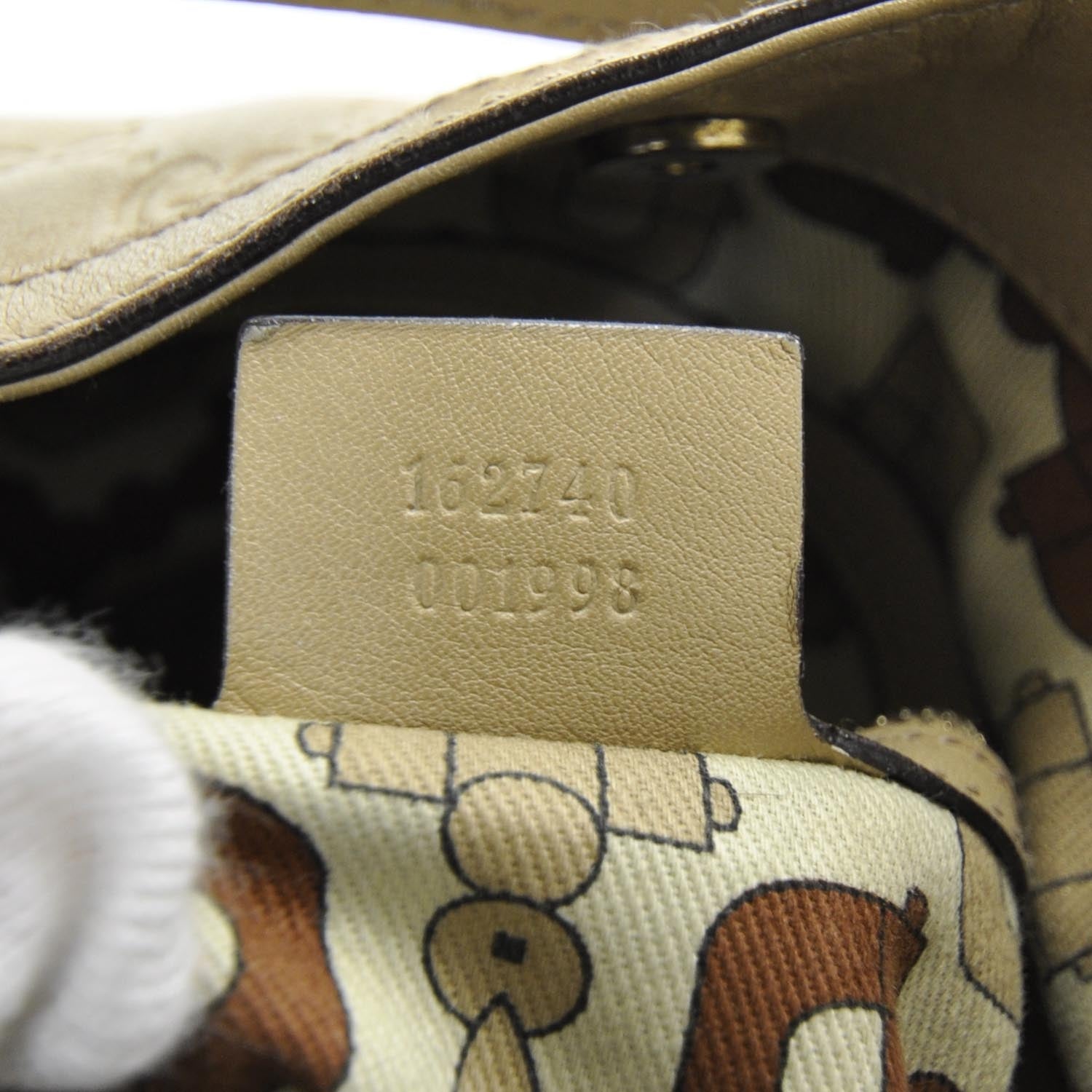 Gucci Guccissima Britt Shoulder Bag Beige 9 of 10