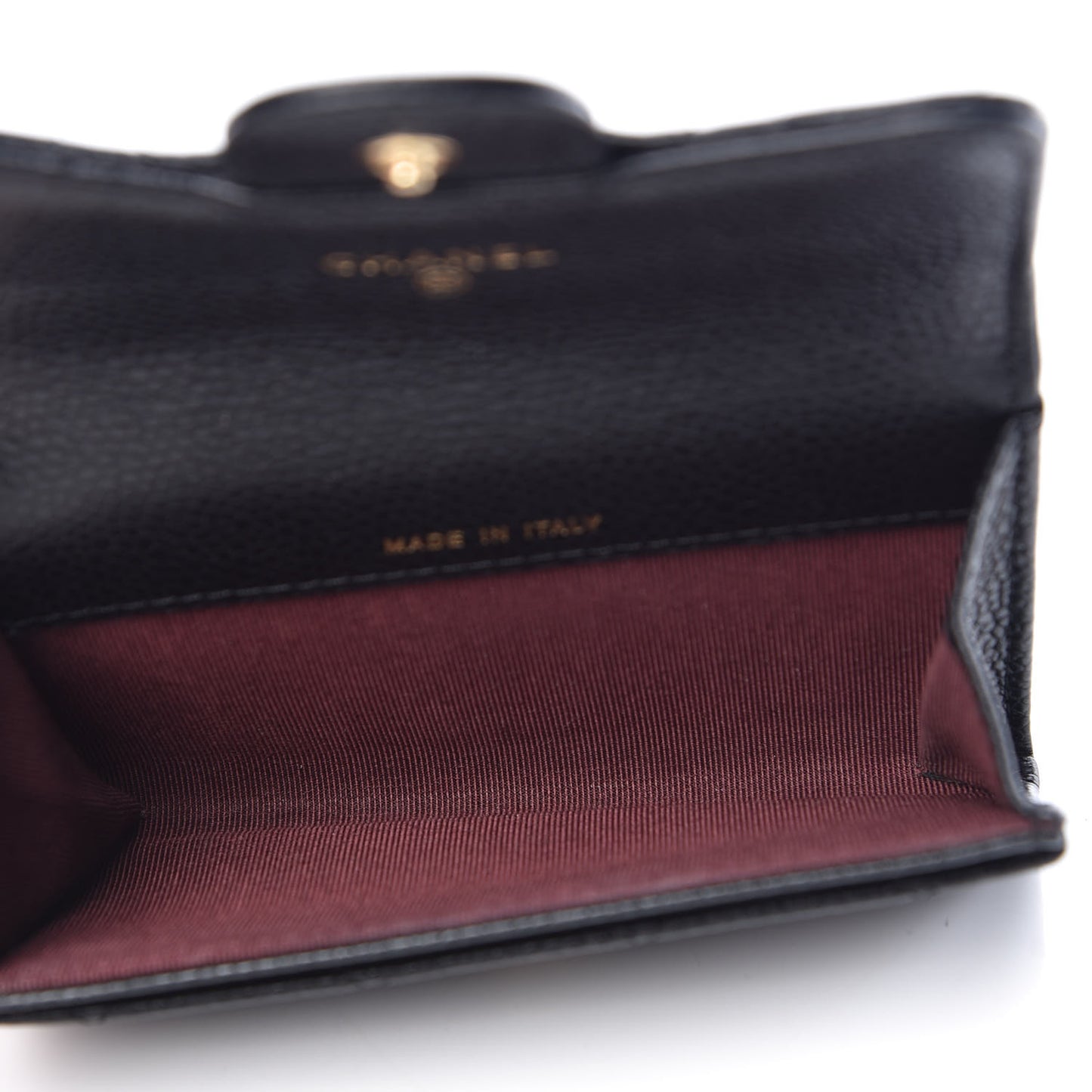 Caviar Quilted Flap Card Holder Black