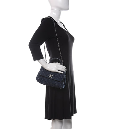 Chanel Denim Quilted Mini Coco Handle Flap Blue 2 of 14