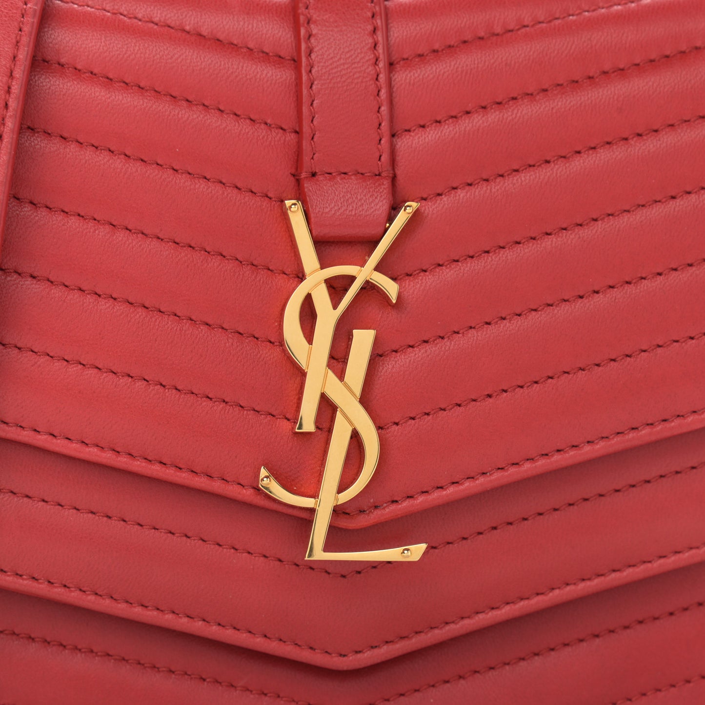 Lambskin Matelasse Chevron Monogram Small Sulpice Bag Red