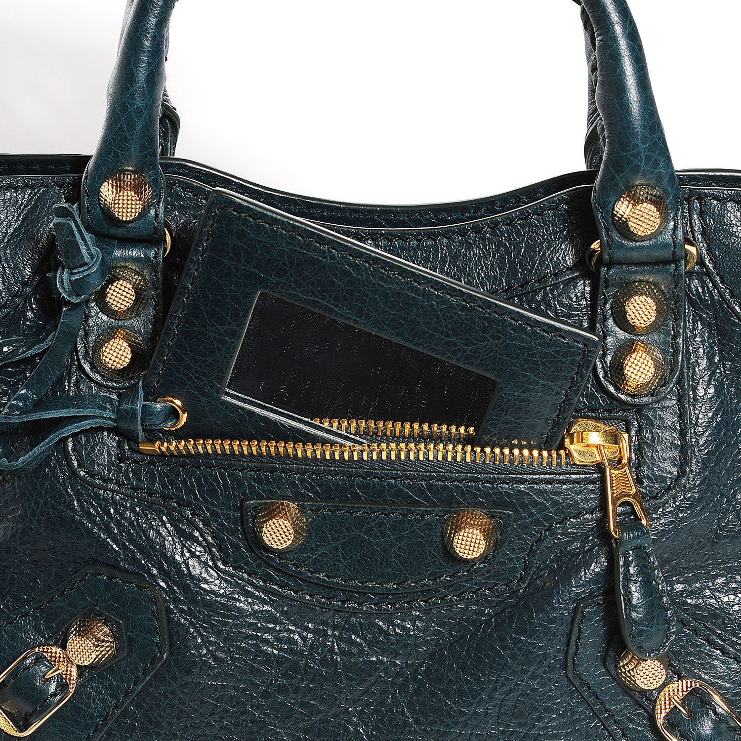 Balenciaga Agneau Giant 12 Gold Hardware Mini City Bleu Paon 10 of 15