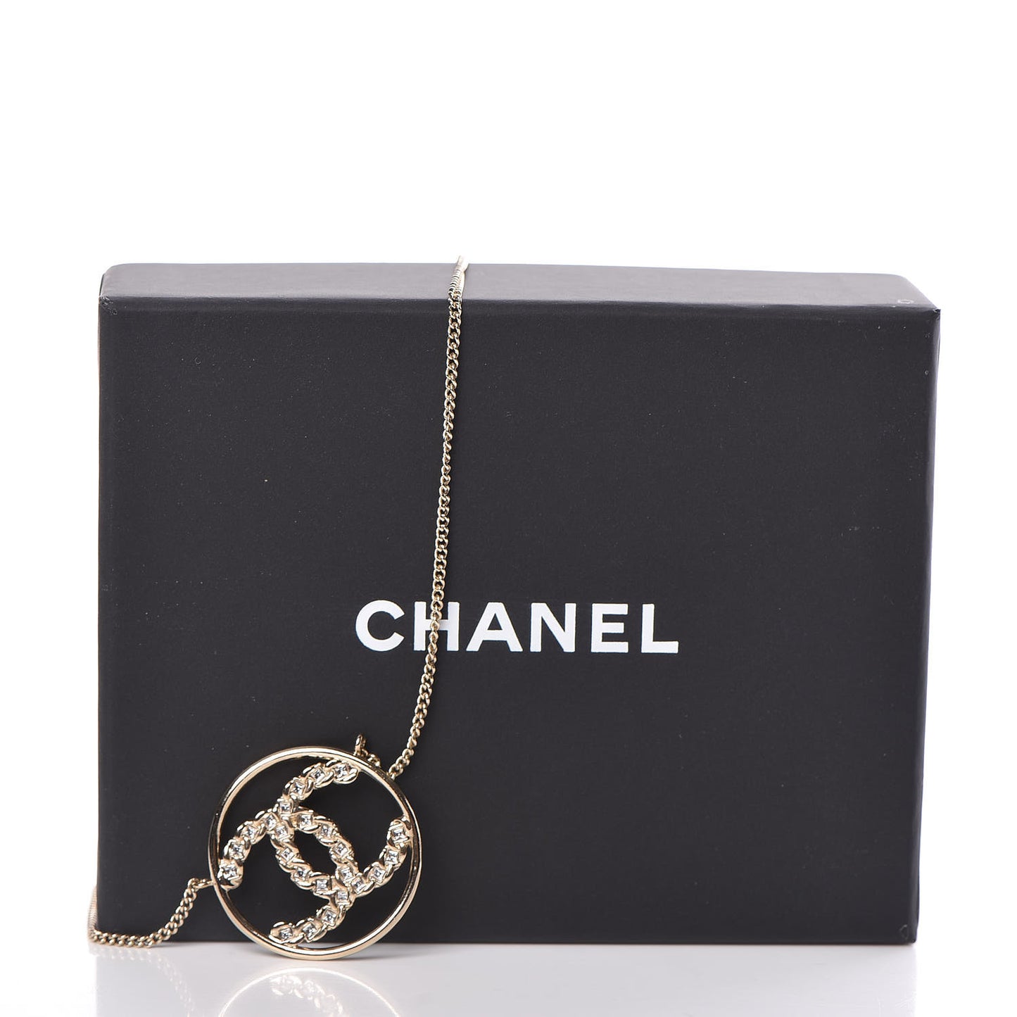 Baguette Crystal High Society CC Pendant Necklace Gold