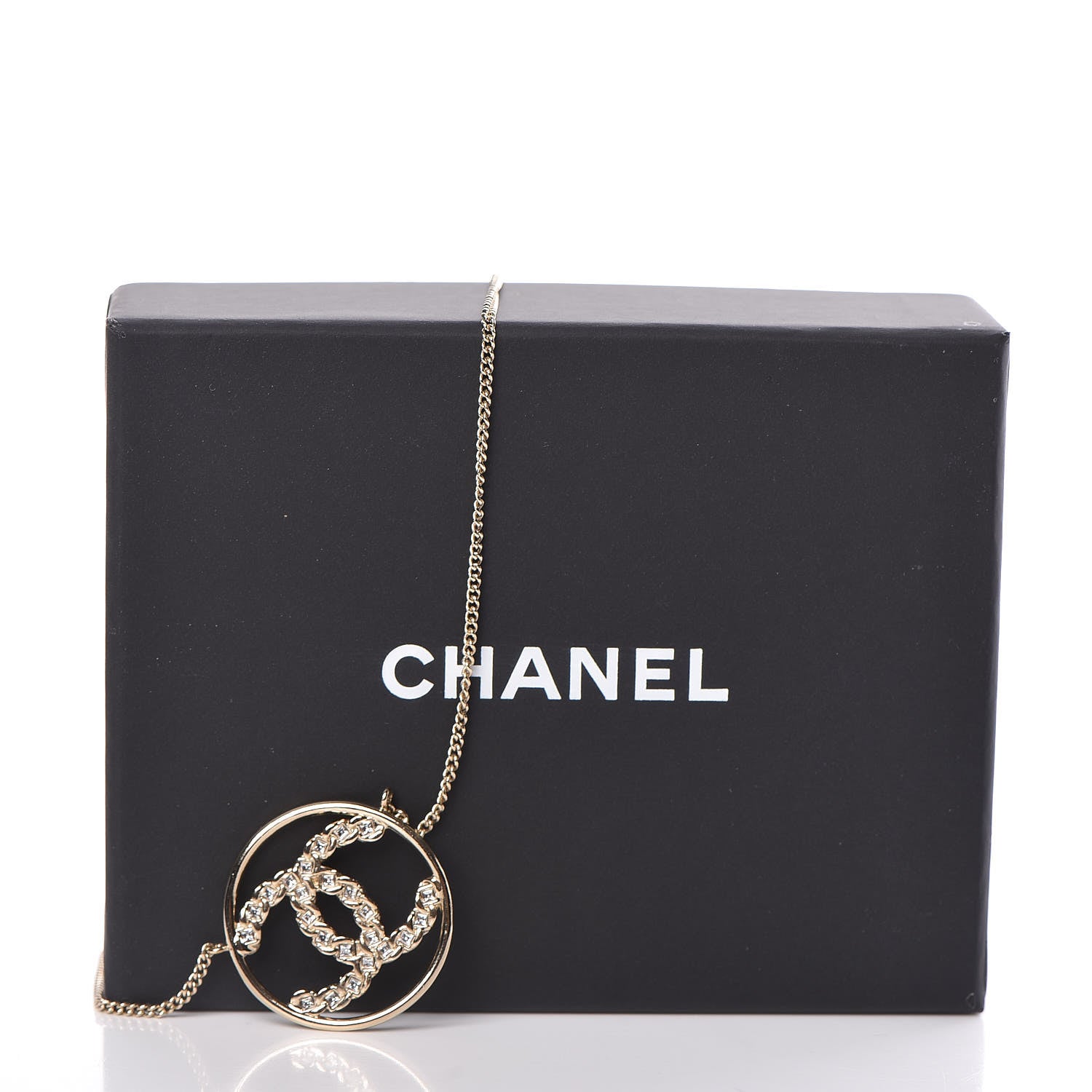Chanel Baguette Crystal High Society CC Pendant Necklace Gold 5 of 5