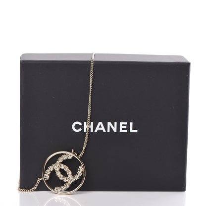 Chanel Baguette Crystal High Society CC Pendant Necklace Gold 5 of 5
