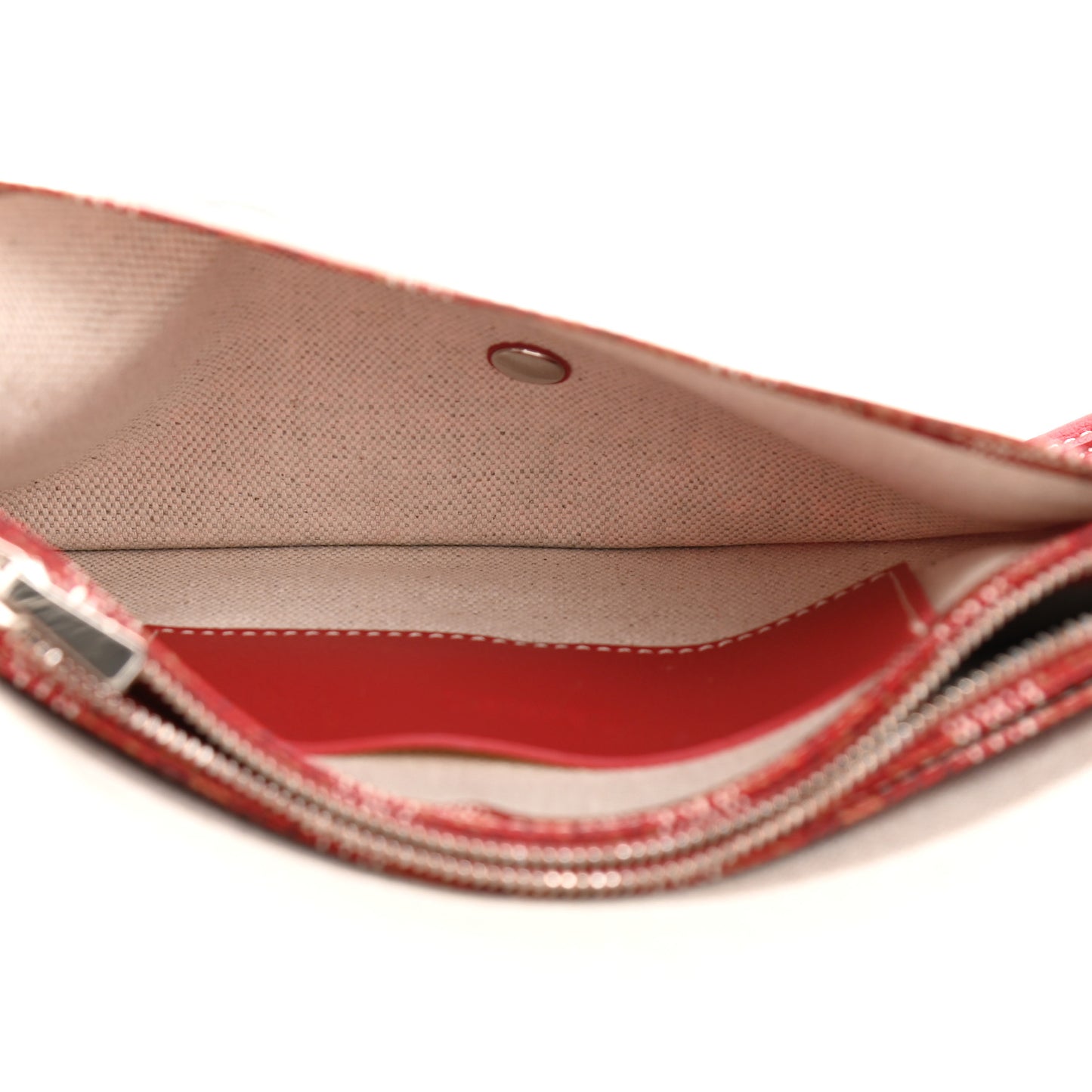 Goyardine Plumet Wallet Clutch Red