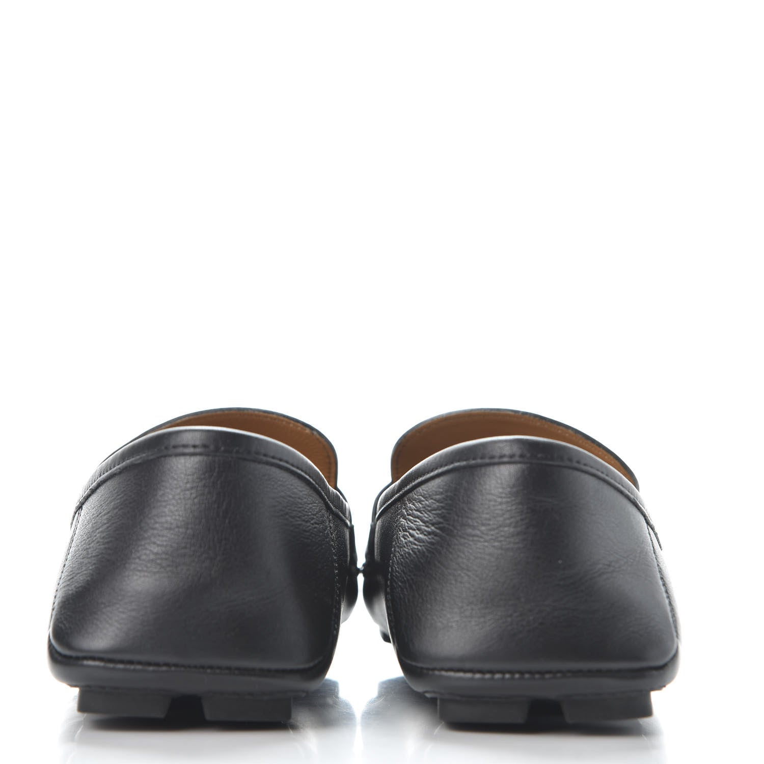 Gucci Calfskin Womens Noel Web Driver Loafers 38.5 Black 6 of 12