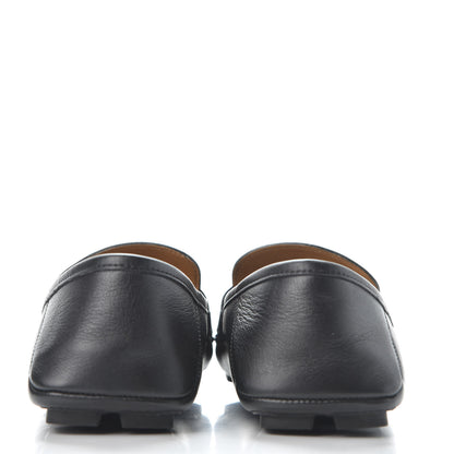 Gucci Calfskin Womens Noel Web Driver Loafers 38.5 Black 6 of 12