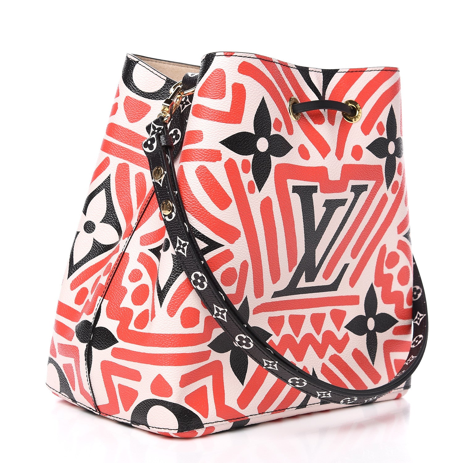 Louis Vuitton Monogram Giant Crafty NeoNoe MM Creme Rouge Black 2 of 7