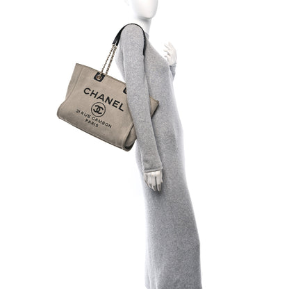 Chanel Mixed Fibers Small Deauville Tote Beige Black 2 of 11