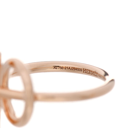 Hermes 18K Rose Gold Diamond PM Echappee Ring 52 6 4 of 6