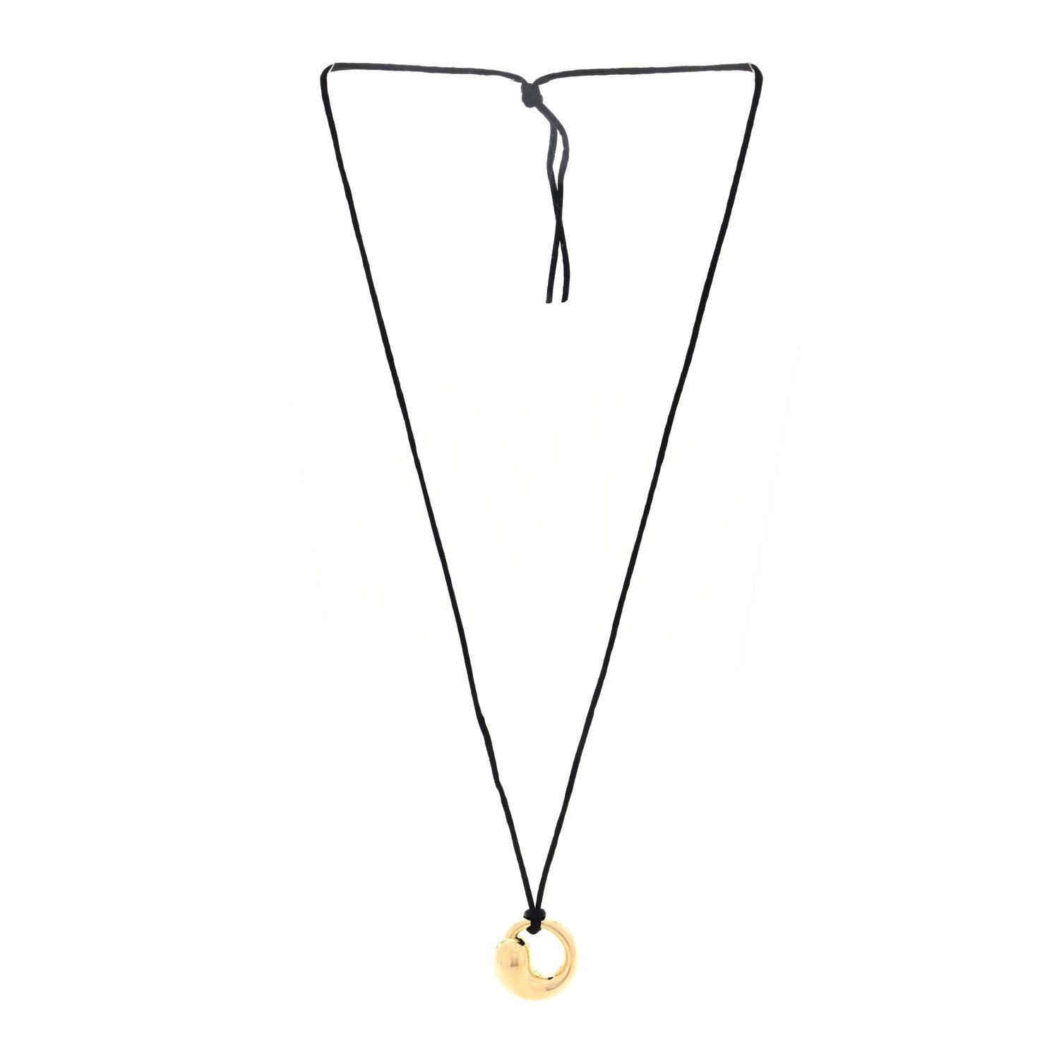 Tiffany 18K Yellow Gold Elsa Peretti Eternal Circle Pendant Cord Necklace 3 of 5