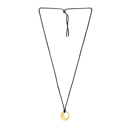 Tiffany 18K Yellow Gold Elsa Peretti Eternal Circle Pendant Cord Necklace 3 of 5