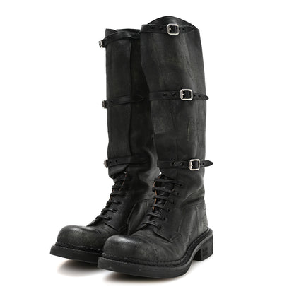 Miu Miu Antique Calfskin Buckle Boots 36 Black 3 of 7
