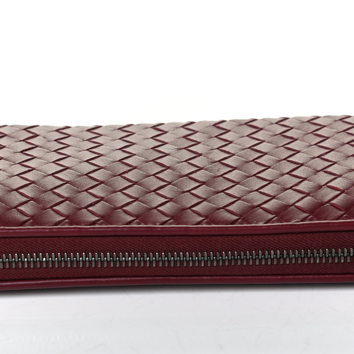 Nappa Intrecciato Zip Around Wallet Barolo