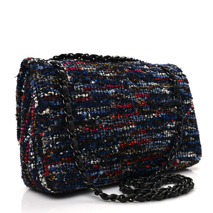 Chanel Tweed Sequin Chevron Quilted Medium Double Flap Multicolor 2 of 6