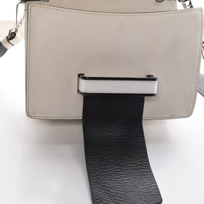 Prada City Calf Plex Ribbon Bag White Black 13 of 30