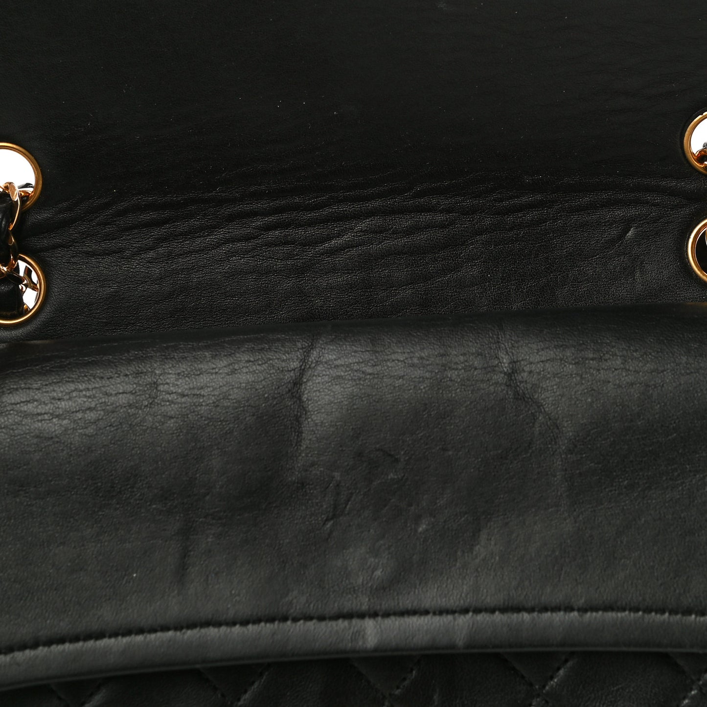 Lambskin Quilted Medium Double Flap Black