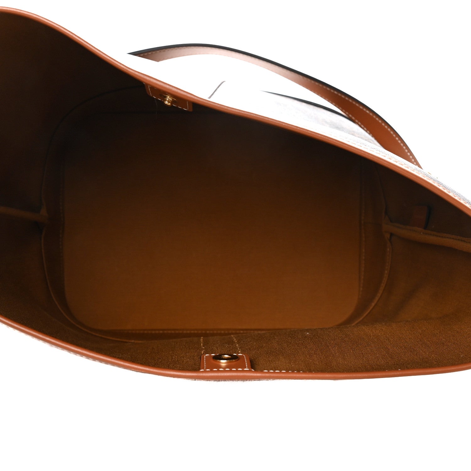 Celine Triomphe Canvas Calfskin Medium Bucket Bag Tan 5 of 10