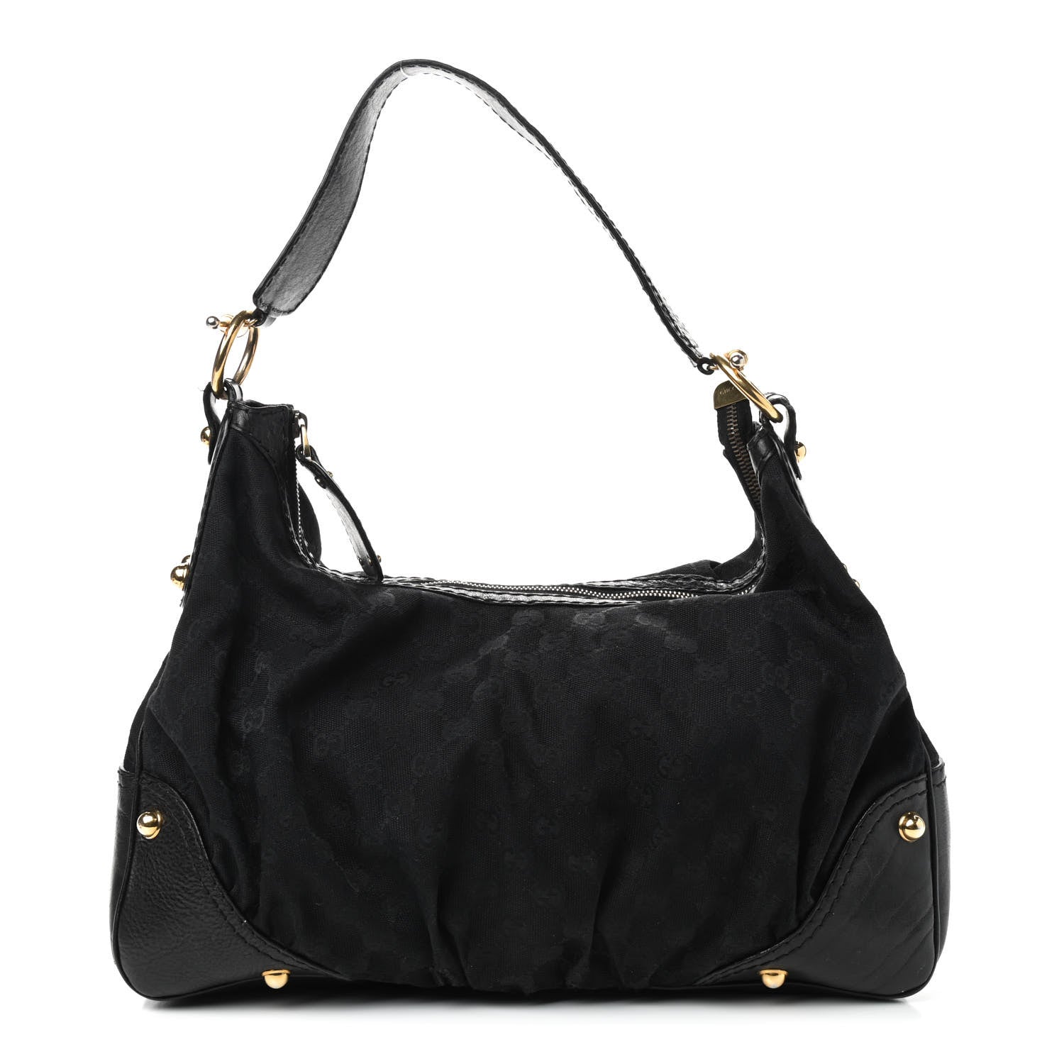 Gucci Monogram Medium Jockey Hobo Black 1 of 11